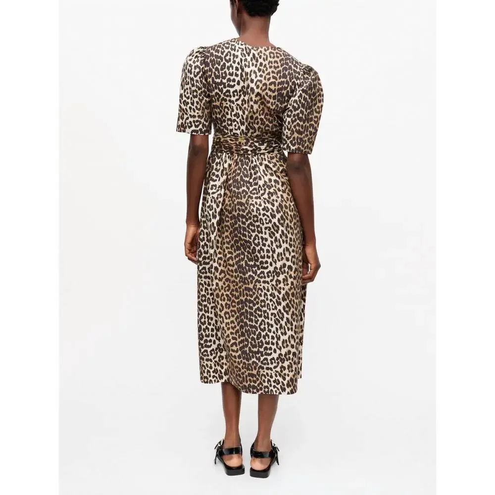 NEW GANNI printed midi dress in leopard - Picture 2 of 4